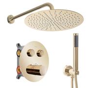 Ensemble de douche encastrée LUNGO avec thermostat doré, référence REA-P8550