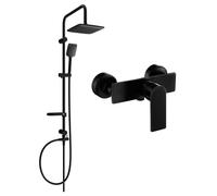 Ensemble de douche extérieur Mexen Sven avec pommeau de douche et robinet Alfa, noir - 745740262-70