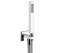 Ensemble de douche Gessi Rettangolo comprenant un coude de raccordement mural 1/2, avec support et pomme de douche anticalcaire, 20123735, Couleur: Bronze chaud PVD