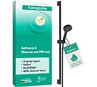 Ensemble de douche Hansgrohe Activera Select S 28046670, 2 jets, économie d'eau, avec barre de douche, Ø 95 mm, entraxe de perçage 915 mm, noir mat