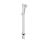 Ensemble de douche hansgrohe, Croma 100, pomme de douche, porte-savon, barre de douche de 90 cm, chromé, 1 pièce.