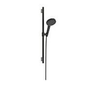 Ensemble de douche Hansgrohe Raindance Alive Select S 24602340 3 jets, économie d'eau, avec barre de douche Unica S Puro 65 cm, chrome noir brossé
