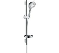 Ensemble de douche HANSGROHE Raindance Select S 120 3jet PowderRain avec barre Unica'S puro 65 cm et porte-savon chromé - 27654000