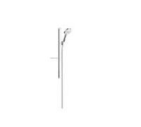 Ensemble de douche Hansgrohe Raindance Select S120 27648400 chromé/blanc, avec barre de douche de 90 cm et étagère