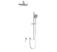 Keuco IXMO Ensemble de douche 5 59651010501 mitigeur monocommande rond avec flexible de douche et douche de tête, chromé