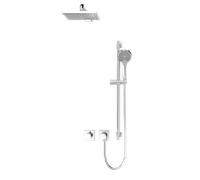Ensemble de douche Keuco IXMO_solo 10 59653011002 carré, mitigeur thermostatique avec support de douche et douche de tête, chromé