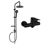 Mexen Pecos Carl ensemble de douche apparent avec pommeau et mitigeur, noir - 72740240-70 6094 5907709181779