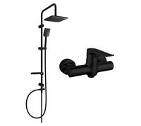 Mexen Pecos Sven ensemble de douche mural avec pomme de douche et robinet de douche, noir - 72740262-70 6095 5907709181786