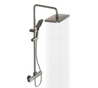 Ensemble de douche Mixer, finition gris brossé, en métal, à fixer au mur. Système de douche complet