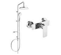 Ensemble de douche mural Mexen Erik avec pommeau et mitigeur de douche Alfa, chrome - 745740205-00