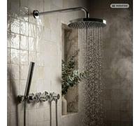 Ensemble de douche PaulGurkes avec douche pluie et robinet à levier encastré