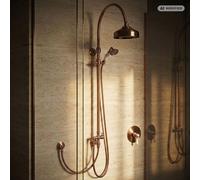 Ensemble de douche PaulGurkes avec robinetterie encastrée en cuivre style rétro