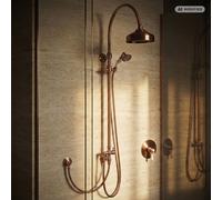 Ensemble de douche PaulGurkes avec robinetterie encastrée en cuivre style rétro