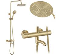Ensemble De Douche Rea Lungo Diamond + Termostat Or Brossé