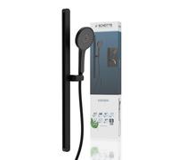 Ensemble de douche sur tringle KARIBIK, noir mat, ovale