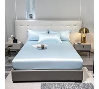 Ensemble de draps-Housses Luxueux, Ultra Doux et infroissables, en Satin uni Orange Frais d'été, Comprenant Un Drap-Housse de 150 x 200 cm et des taies d'oreiller. Idéal