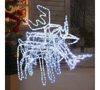 Ensemble de Figurines de Rennes de Noël 3 pcs Blanc Froid Ornement vidaXL
