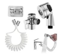 Ensemble De Fixation De Pulvérisateur De Robinet De Cuisine, Évier À Main Avec Tuyau, Support Et Adaptateur Pour Un Contrôle Facile De L'eau | Spray Pour Buanderie, Lavage D'animaux Domestiques, Blanc