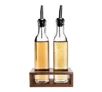 ORION Lot de 2 bouteilles de vinaigre et d'huile avec support
