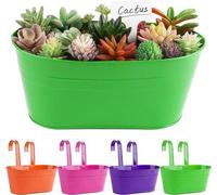 Ensemble de fleurs pour balcon comprenant quatre pots suspendus de style vintage, des pots à fleurs avec crochets, une décoration florale d'extérieur, des pots suspendus pour le jardin ou le mur.