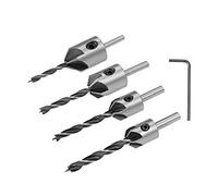 Ensemble de forets à fraiser, foret à changement rapide avec une clé hexagonale, alésoir de menuiserie réglable plaqué pour le bricolage en bois, pack de 4 (3 mm, 4 mm, 5 mm, 6 mm)