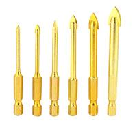 Ensemble de Forets à Queue Hexagonale 6Pcs3/4/5/6/8/10 mm, Coupe-Trou Triangulaire en Acier à Grande Vitesse pour Le Forage Sur Le Carrelage Le Béton La Brique Le Verre Les Murs et La Céramique