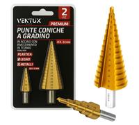 Ensemble de forets coniques 2 pièces – Foret à plusieurs diamètres en acier HSS