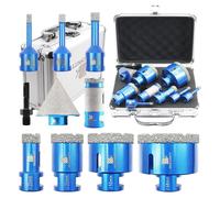Ensemble de forets diamant 10 pièces, comprenant un jeu de forets pour carrelage avec un foret conique de 50 mm et un adaptateur SDS