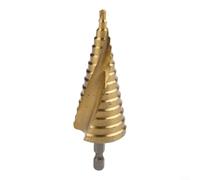 Ensemble de forets étagés en acier avec revêtement doré pour perçage du métal, du bois, du plastique, 4 à 12 mm, 4 à 20 mm et 4 à 32 mm pour perçage de trous coniques en spirale pour utilisation en