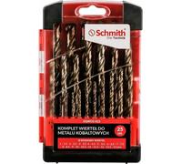 Ensemble de forets métalliques HSS-Cobalt Schmith, 25 pièces. Ensemble professionnel d'outils de perçage pour maçonnerie, pierre et béton, avec accessoires