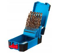Ensemble de forets métalliques HSS-Cobalt Schmith, qualité supérieure, 25 pièces. Kit d'outils professionnels pour percer la maçonnerie, la pierre et le béton. Accessoires inclus
