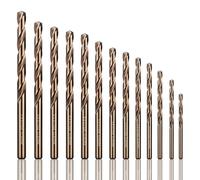 Ensemble de forets spirales en acier à haute vitesse (HSS) M35, contenant 13 pièces, de 1,5 mm à 6,5 mm, pour l'acier inoxydable, le bois et les plastiques