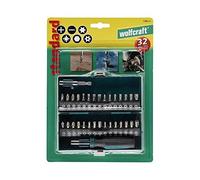 wolfcraft 1388000 Coffret d'embouts de vissage | 32 pièces pour vissage standard | Tournevis et adaptateur inclus 25 mm vert
