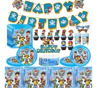 Ensemble de fournitures de fête d'anniversaire Paw Patrol, ballons, toile de fond, assiettes, gobelets, décorations de gâteaux, autocollants Paw Patrol, bannière, cadeaux de fête Balloon number 8