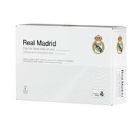 Ensemble de fournitures de fête officielles du club de football espagnol, 77 pièces, décorations de fête pour 6 personnes, avec ballons et vaisselle | pour anniversaire et fête (Real Madrid)