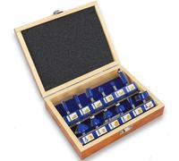 Ensemble de fraises à bois haute performance S&R, 12 pièces, de qualité industrielle, pour bois dur et bois tendre, avec mallette de rangement. Ensemble de mèches de fraisage, diamètre de queue 8 mm,