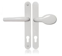 Ensemble de gâche Uros, diamètre 92 mm, en aluminium, de couleur blanche, pour portes en PVC