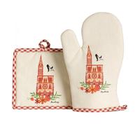 Ensemble de gant de cuisine et manique Cathédrale Winkler Rouge 18x28 cm