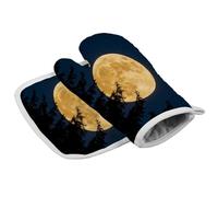 Ensemble de gants de cuisine Full Moon avec cordon, gant de cuisine, isolation thermique, gant de cuisine pour la pâtisserie, la cuisine, le grill, le micro-ondes