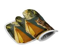 Ensemble de gants de cuisine pour chien avec cordon, gant de cuisine, isolation thermique, gant de cuisine pour la pâtisserie, la cuisine, le grill, le micro-ondes