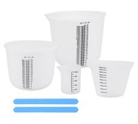 Ensemble de gobelets doseurs en silicone de 1500 ml, 1000 ml, 500 ml et 100 ml, avec spatule de mélange, couleur bleue