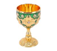 Ensemble de Gobelets en Relief Vintage, 2 Unités, Vert doré, Tasse à Vin élégante pour les Cérémonies de Mariage, Cadeau Romantique