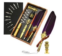 Ensemble de goupille à plume et encre - Stylo de calligraphie antique avec encre - Stylo de plongée, à cacheter - Outil d'enveloppe - Meilleur coffret cadeau pour écrire, dessiner, signer