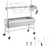 Ensemble de grill électrique, capacité de charge de 60 kg, hauteur réglable sur 7 niveaux, grille en acier au carbone, acier inoxydable, 38 W, idéal pour le camping et une utilisation en extérieur, éq