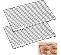 Ensemble de grilles de refroidissement Ibenzoa® (2 pièces) – Grilles rectangulaires en acier inoxydable pour cuisson au four, dimensions 40 x 25 cm, épaisseur 2 mm, 4 pieds, résistantes à la chaleur j