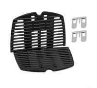 Ensemble de grilles en fonte pour Weber Q100, Q1000, Q1200, plaque de gril robuste, rétention de la chaleur supérieure, cuisson antiadhésive pour la surface, idéale pour