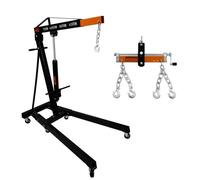 MonsterShop – Grue motorisée 1 tonne – Équilibreur 900 kg, double crochet, pompe hydraulique