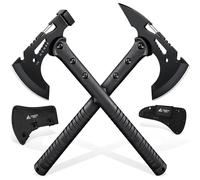 Ensemble de hache de survie, 2 pièces, avec marteau et pointe, idéale pour fendre le bois, pour activités de bushcraft, camping en plein air, cadeau pour hommes