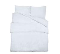 Ensemble de housse de couette - ASHATA - 220x240 cm - Microfibre - Blanc - Douceur exceptionnelle