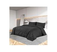 vidaXL Ensemble de housse de couette Noir 140x200 cm Coton136113 Noir G
